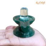 Sphatik Lingam With Green Jade Base - 2.5 Inches - (182 Grams) - (Rudrapuja)