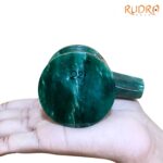 Sphatik Lingam With Green Jade Base - 2.75 Inches - 221 Grams - (Rudrapuja)