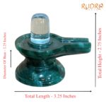Sphatik Lingam With Green Jade Base - 2.75 Inches - 221 Grams - (Rudrapuja)