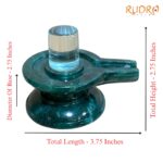 Sphatik Lingam With Green Jade Base - 2.75 Inches - (365 Grams) - (Rudrapuja)