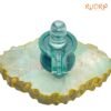 Sphatik Lingam With Green Jade Base - (234 Grams) - 3 Inches 11 Sphatik-Lingam-With-Green-Jade-Base-234-Grams-3.75-Inches-Fp-C.jpg