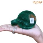Sphatik Lingam With Green Jade Base - 3 Inches - 288 Grams - (Rudrapuja)