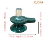 Sphatik Lingam With Green Jade Base - 3 Inches - 288 Grams - (Rudrapuja)