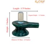 Sphatik Lingam With Green Jade Base - 3 Inches - (298 Grams)