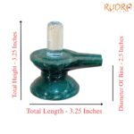 Sphatik Lingam With Green Jade Base - 3.25 Inches - (288 Grams) - ( Rudrapuja)