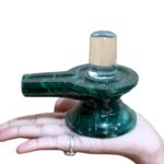 Sphatik Lingam With Green Jade Base - 3.5 Inches - (490 Grams)