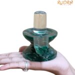 Sphatik Lingam With Green Jade Base - 3.5 Inches - (490 Grams)