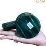 Sphatik Lingam With Green Jade Base - 3.5 Inches - (490 Grams)
