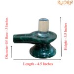 Sphatik Lingam With Green Jade Base - 3.5 Inches - (490 Grams)