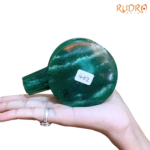 Sphatik Lingam With Green Jade Base - (402 Grams) - 2.75 Inches - (Rudrapuja)
