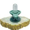 Sphatik Lingam With Green Jade Base - (420 Grams) - 3.75 Inches 30 Sphatik-Lingam-With-Green-Jade-Base-420-Grams-3.75-Inches-Mp-C.jpg