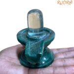 Sphatik Lingam With Green Jade Base - (541 Grams)