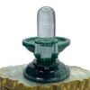 Sphatik Lingam With Green Jade Base - (730 Grams) - 5 Inches 30 Sphatik Lingam With Green Jade Base - (730 Grams) - 5 Inches