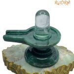 Sphatik Lingam With Green Jade Base - (730 Grams) - 5 Inches 5 Sphatik Lingam With Green Jade Base - (730 Grams) - 5 Inches