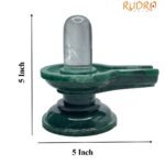 Sphatik Lingam With Green Jade Base - (730 Grams) - 5 Inches 6 Sphatik Lingam With Green Jade Base - (730 Grams) - 5 Inches