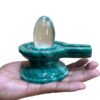 Sphatik Lingam With Green Jade Base - 802 Grams - (4.25 Inches )