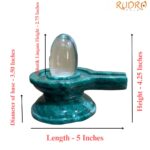 Sphatik Lingam With Green Jade Base - 802 Grams - (4.25 Inches )
