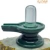 Sphatik Lingam With Green Jade Base - (835 Grams) - 5 Inches