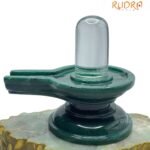 Sphatik Lingam With Green Jade Base - (835 Grams) - 5 Inches