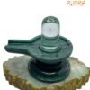Sphatik Lingam With Green Jade Base - (835 Grams) - 5 Inches