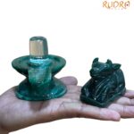Sphatik Lingam With Green Jade Nandi - 485 Grams