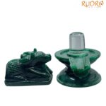 Sphatik Lingam With Green Jade Nandi - 485 Grams