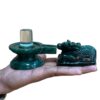 Sphatik Lingam With Green Jade Nandi - ( 591 Grams)