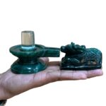 Sphatik Lingam With Green Jade Nandi - ( 591 Grams)