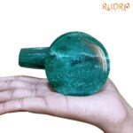 Sphatik Lingam With Green Margatha Base - 2.75 Inches - (306 Grams) - Rudrapuja
