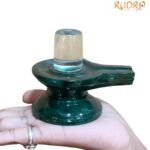 Sphatik Lingam With Green Margatha Base - 3 Inches - (348 Grams)