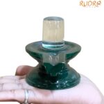 Sphatik Lingam With Green Margatha Base - 3 Inches - (348 Grams)