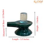 Sphatik Lingam With Green Margatha Base - 3 Inches - (348 Grams)