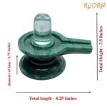 Rudrapuja Sphatik Lingam With Green Jade Base 3.5 Inches - 398 Grams