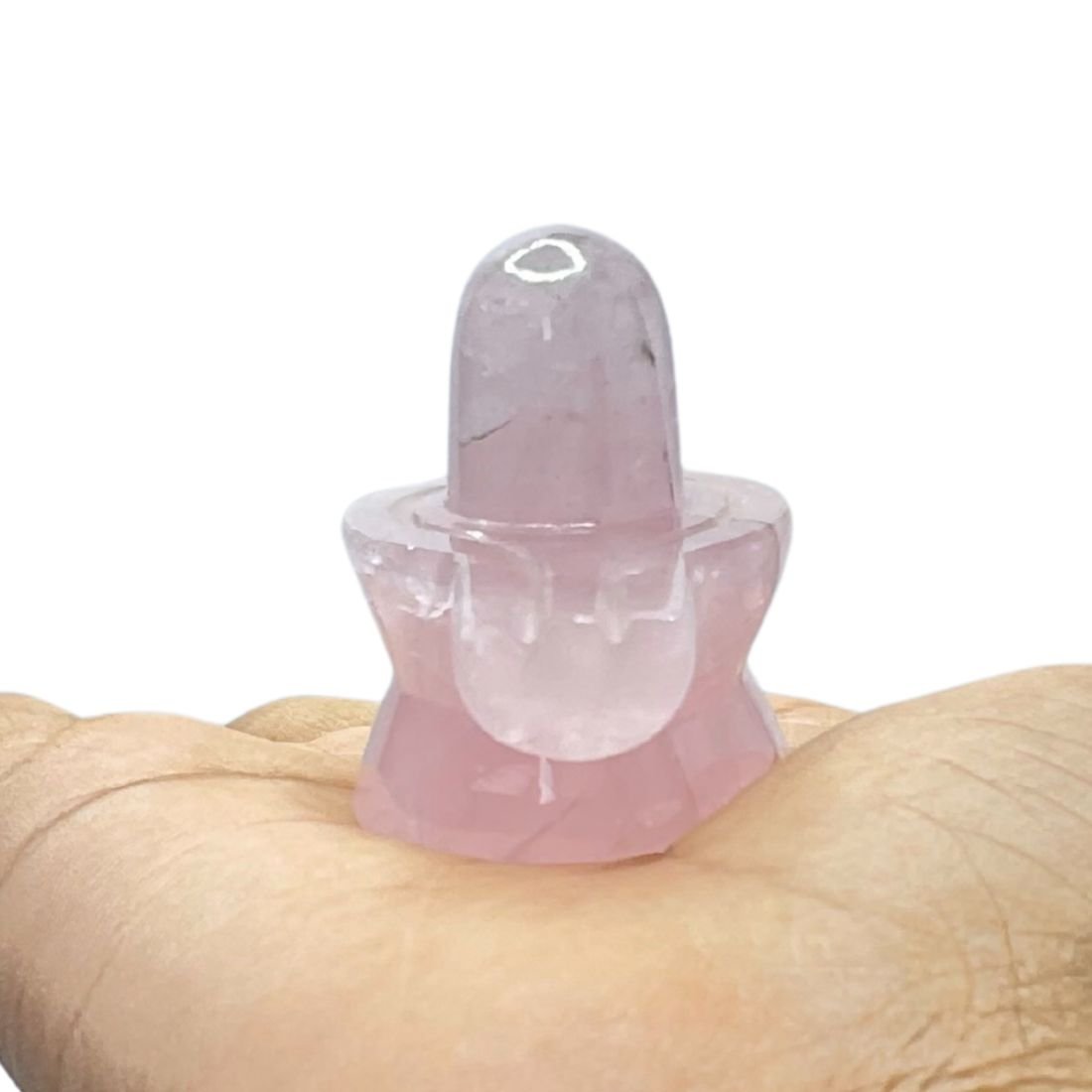 Rose Quartz Shivling - 1.50 Inches - (45 Grams) 1 Rose Quartz Shivling - 1.50 Inches - (45 Grams)