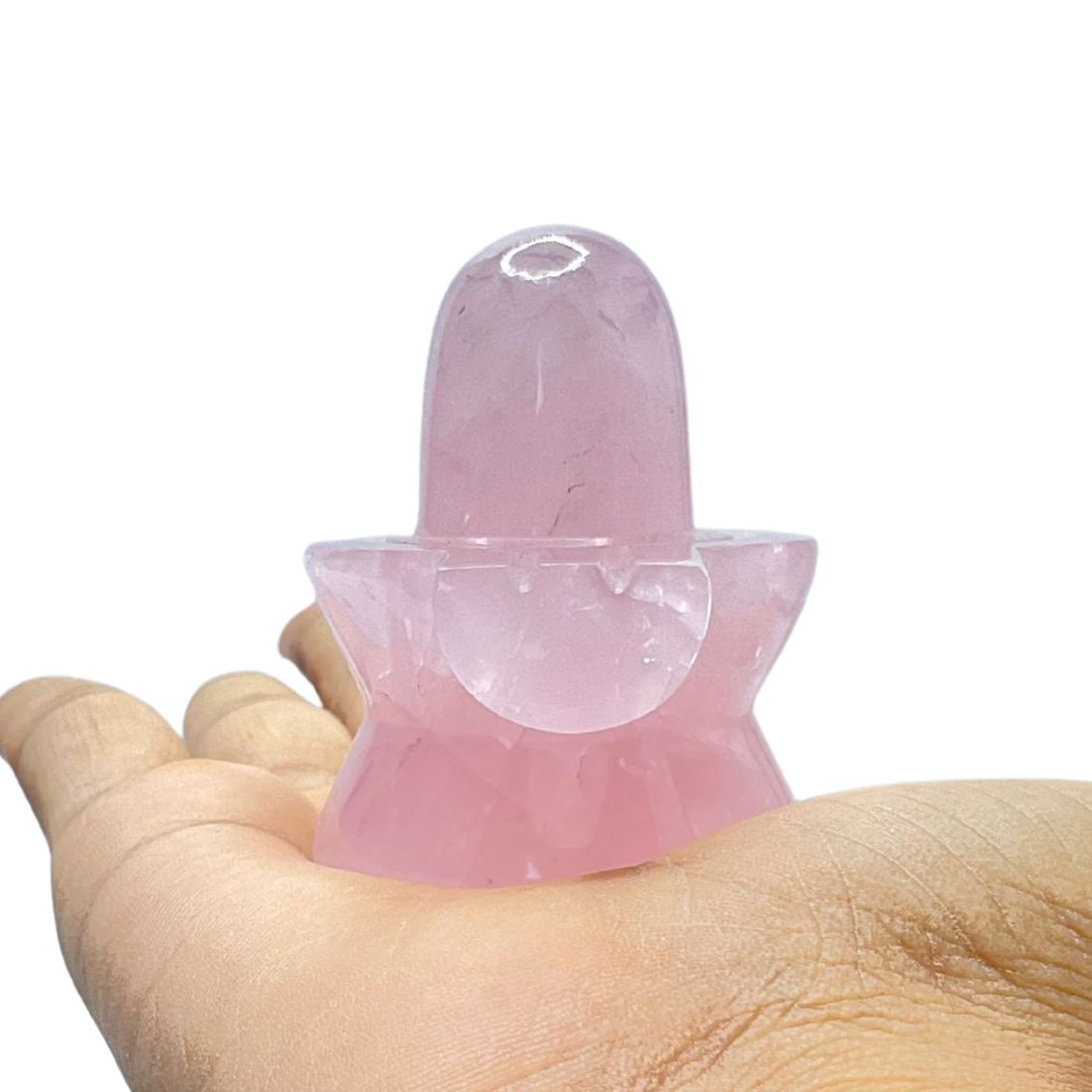 Rose Quartz Shivling - 2.25 Inches - (125Grams) 1 Rose Quartz Shivling - 2.25 Inches - (125Grams)