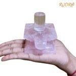 Crystal-Lingam-with-Square-Rose-Quartz-base-351-Grams