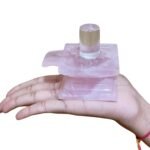 Crystal-Lingam-with-Square-Rose-Quartz-base-351-Grams