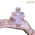 Crystal Lingam with Square Rose Quartz base - 358 Grams