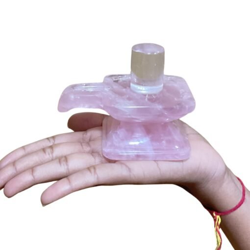 Crystal Lingam With Square Rose Quartz Base - 358 Grams