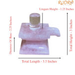 Crystal Lingam with Square Rose Quartz base - 400 Grams