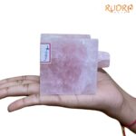 Crystal Lingam with Square Rose Quartz base - 400 Grams