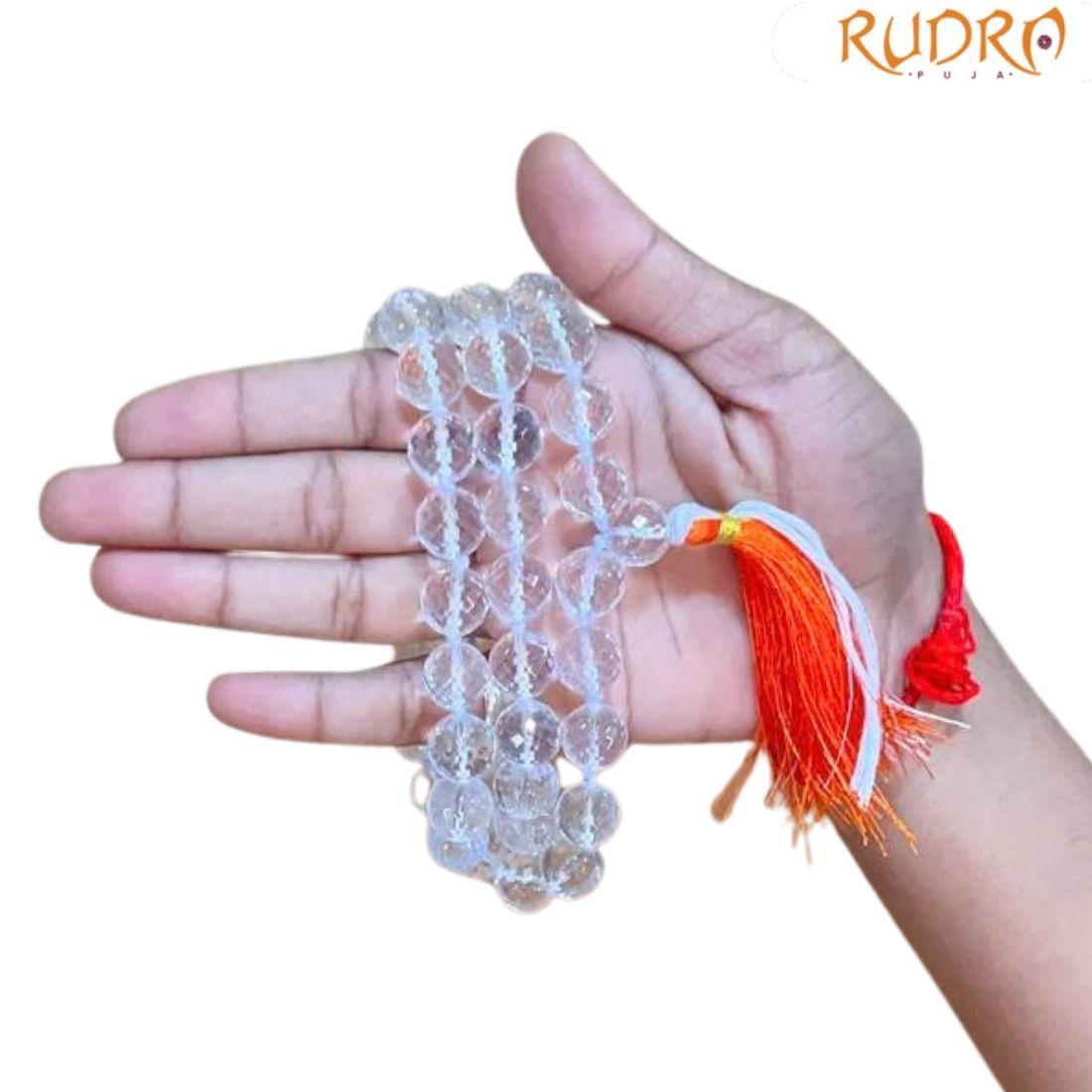 Natural Sphatik Simple Mala - (12 MM)