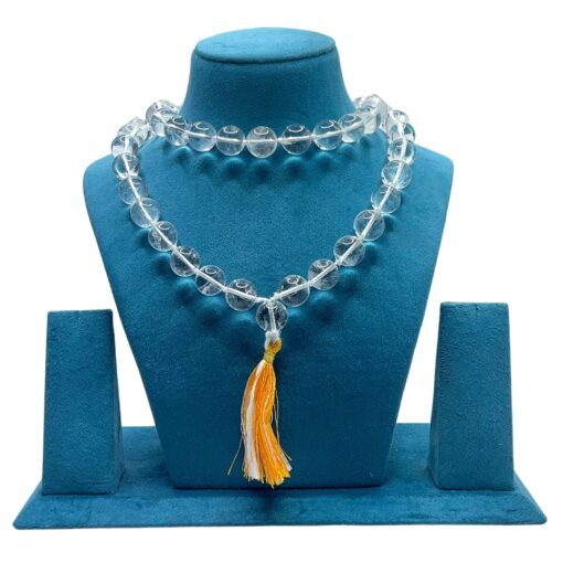 Natural Sphatik Simple Mala - (15 MM)