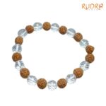 Sphatik Rudraksha Bracelet - 9 MM