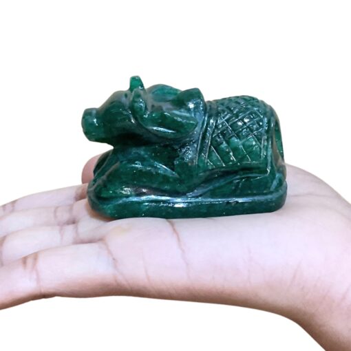 Green Jade Margatha Nandi 123 Gram - 1.75 Inches
