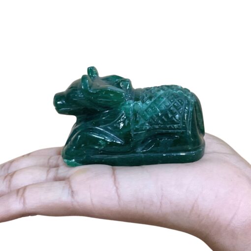 Green Jade Margatha Nandi 147 Gram - 1.75 Inches
