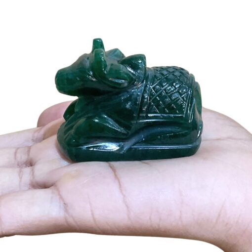 Green Jade Margatha Nandi 93 Gram - 1.75 Inches