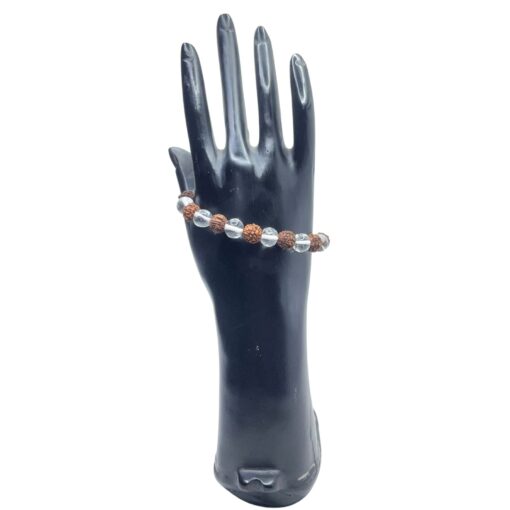 Crystal Sphatik Rudraksha Bracelet -9 MM