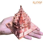 शुद्ध तांबा Solid Hollow Pure Copper Meru 3D shree yantra 4 inches - Exclusive from Rudrapuja