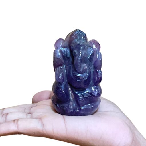 Amethyst Ganesha Idol - 3 Inches - (218 Grams )